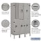 Salsbury Industries Wardrobe Locker, 36" W, 12" D, 66" H, (3) Wide, (6) Openings, Gray 62352GY-U - alternate 3